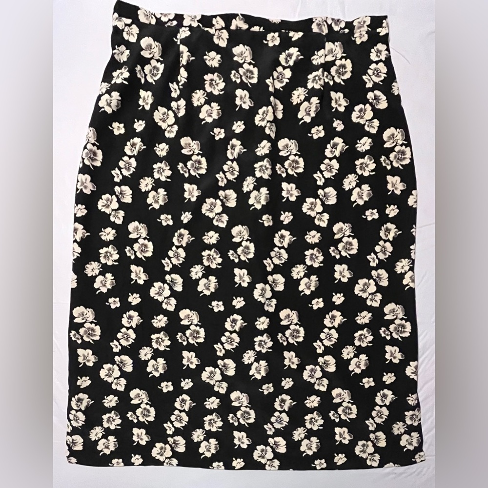 Floral Long Maxi Skirt Flowy Black Floral with side slits